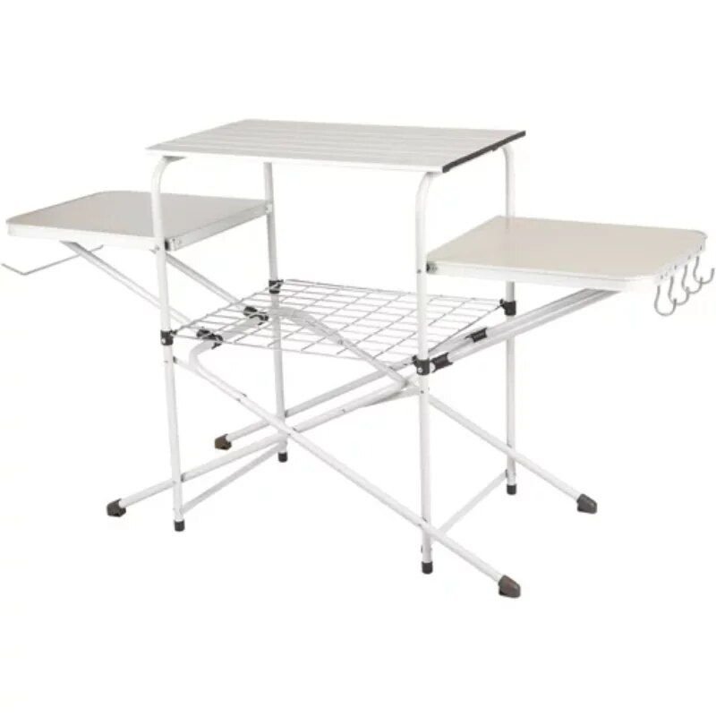 Trail camp kitchen stand with wheels